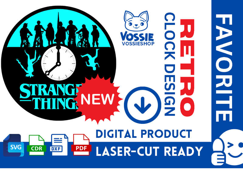 Stranger Things Series Laser-Cut Digital Design | SVG, Dxf, CDR, Pdf | 3mm Thickness | 50cm x 30c...