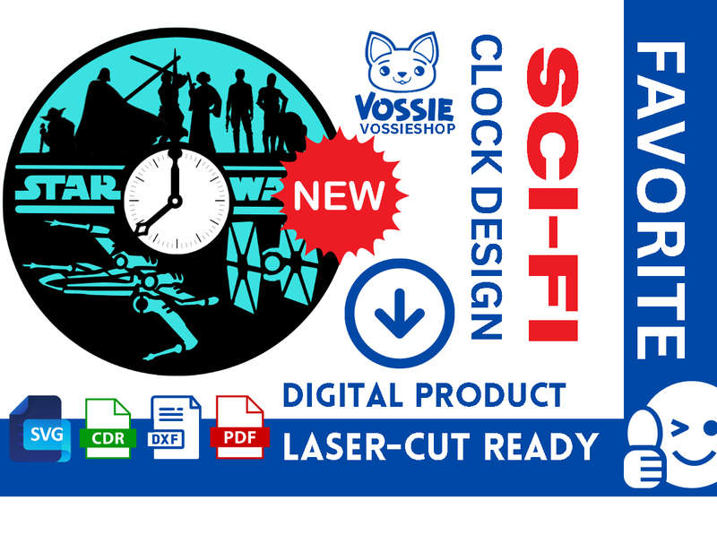 Star Wars Sci-Fi Laser-Cut Digital Design | SVG, Dxf, CDR, Pdf | 3mm Thickness | 50cm x 30cm (19....