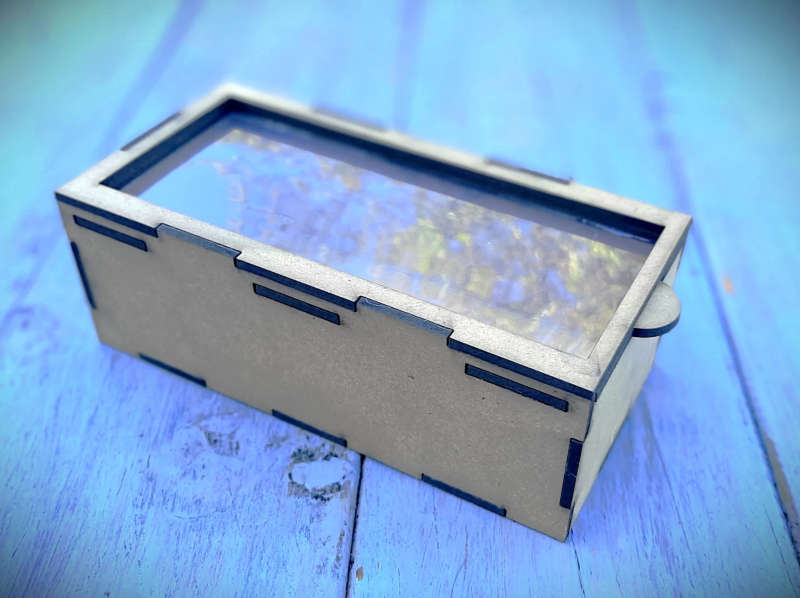 Wooden Gift Box with Window and Slide-In Lid | Eco-Friendly 15cm x 7cm MDF Box for Special Occasions