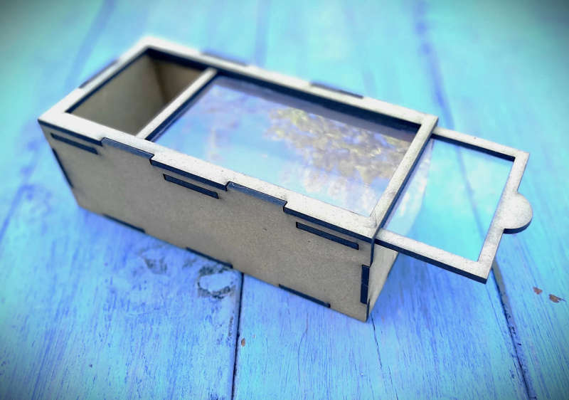 Wooden Gift Box with Window and Slide-In Lid | Eco-Friendly 15cm x 7cm MDF Box for Special Occasions