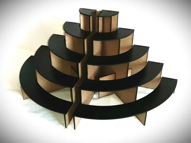 5-Tier Colour MDF Retail Stand (Quarter Circle)