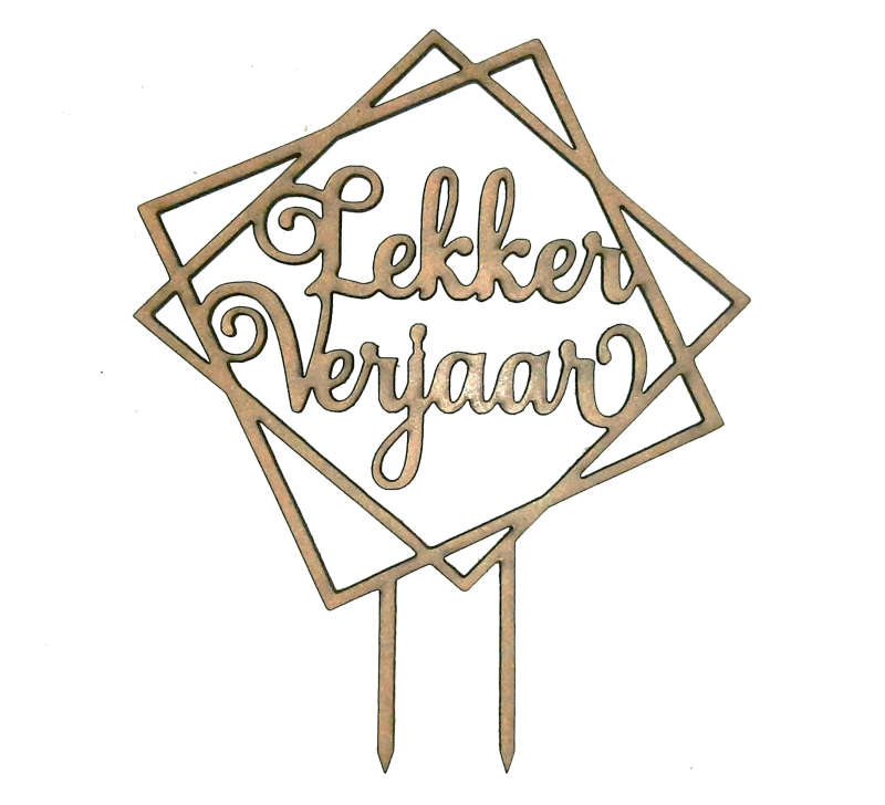 Various Birthday Cake Toppers (Afrikaans) - 17x14 cm Rustic MDF