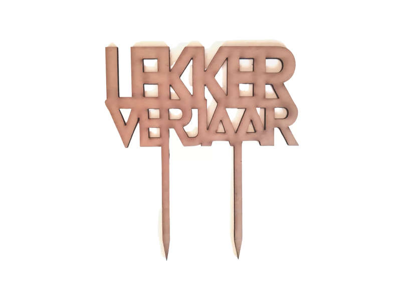 Various Birthday Cake Toppers (Afrikaans) - 17x14 cm Rustic MDF