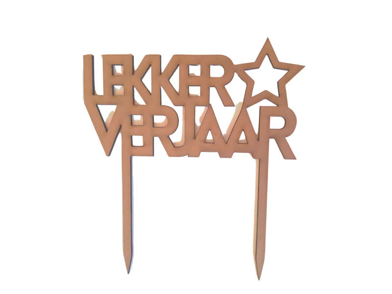 Various Birthday Cake Toppers (Afrikaans) - 17x14 cm Rustic MDF