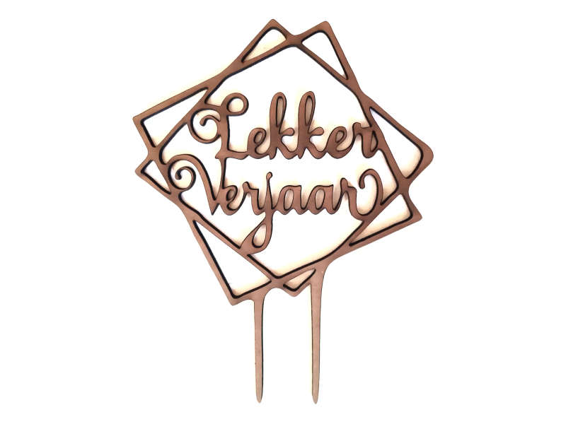 Various Birthday Cake Toppers (Afrikaans) - 17x14 cm Rustic MDF