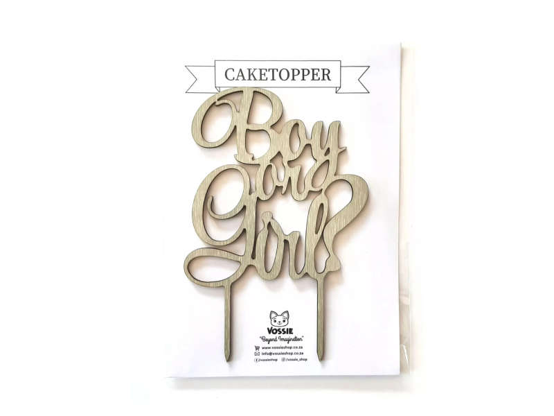 Boy or Girl Baby-Shower Cake Topper - Baby Grey