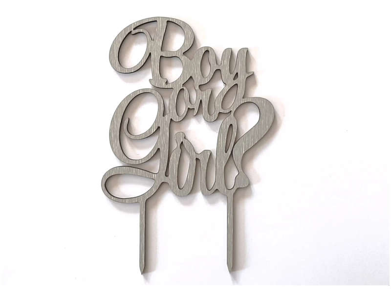 Boy or Girl Baby-Shower Cake Topper - Baby Grey