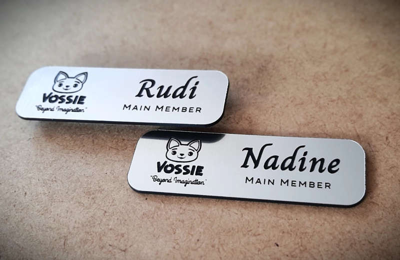 10 Pack Custom Engraved Name Badges (75mmx25mm) with Neodymium Magnets - Customizable Colours | 1...