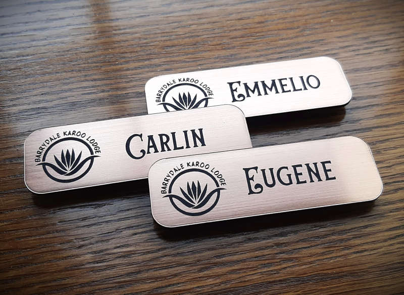 10 Pack Custom Engraved Name Badges (75mmx25mm) with Neodymium Magnets - Customizable Colours | 1...