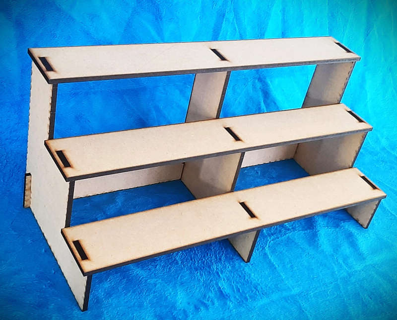 Larger Straight 3-Tier Portable Display Stand for Jams and Sauces (8cm Spacing, 7cm Shelf)