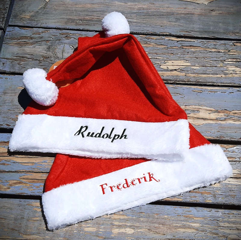 Personalized Red Santa Christmas Hat with Custom Embroidery - Add Your Name and Choose Red or Gre...