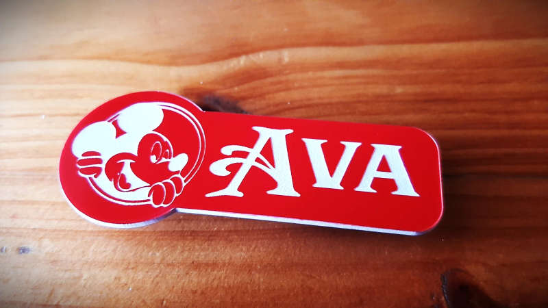 Custom Engraved Name Badges (75mmx25mm) with Neodymium Magnets - Customizable Colours | 1.3mm Thi...