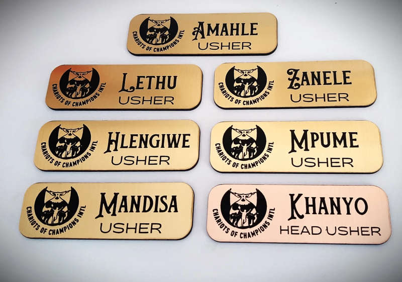 10 Pack Custom Engraved Name Badges (75mmx25mm) with Neodymium Magnets - Customizable Colours | 1...