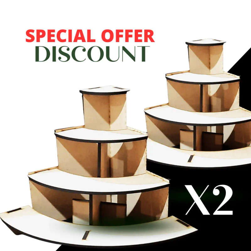 DOUBLE 2X Larger 4-Tier Display Rack for Markets and Flea Markets | 6mm Trupan MDF | Showcase Chi...