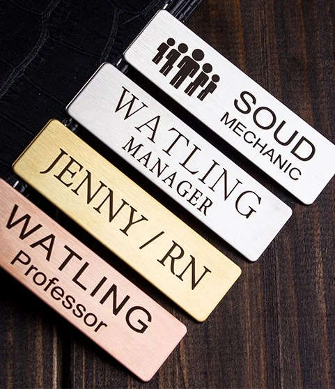 10 Pack Custom Engraved Name Badges (75mmx25mm) with Neodymium Magnets - Customizable Colours | 1...