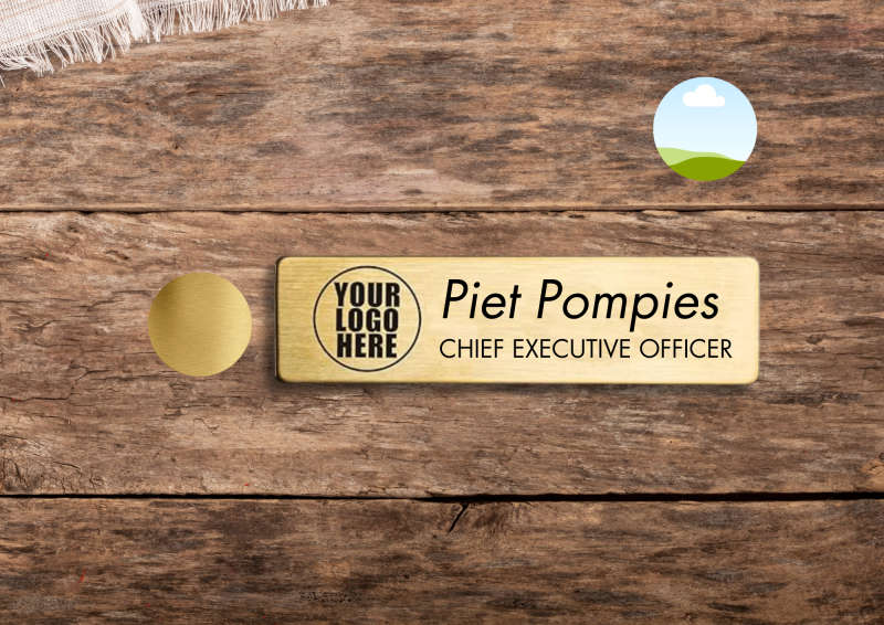 Custom Engraved Name Badges (75mmx25mm) with Neodymium Magnets - Customizable Colours | 1.3mm Thi...