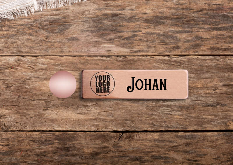 Custom Engraved Name Badges (75mmx25mm) with Neodymium Magnets - Customizable Colours | 1.3mm Thi...