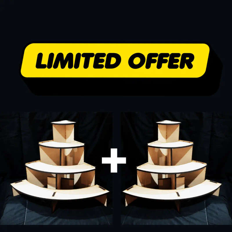 DOUBLE 2X Larger 4-Tier Display Rack for Markets and Flea Markets | 6mm Trupan MDF | Showcase Chi...