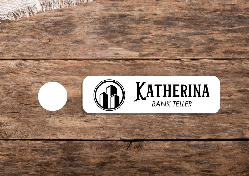 Custom Engraved Name Badges (75mmx25mm) with Neodymium Magnets - Customizable Colours | 1.3mm Thi...