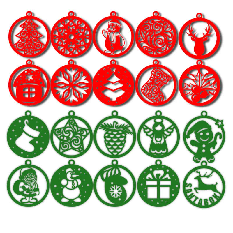 12-Piece Christmas Ball/Ornaments Set - Green and Red - for Your Festive Tree (No Strings Attached)
