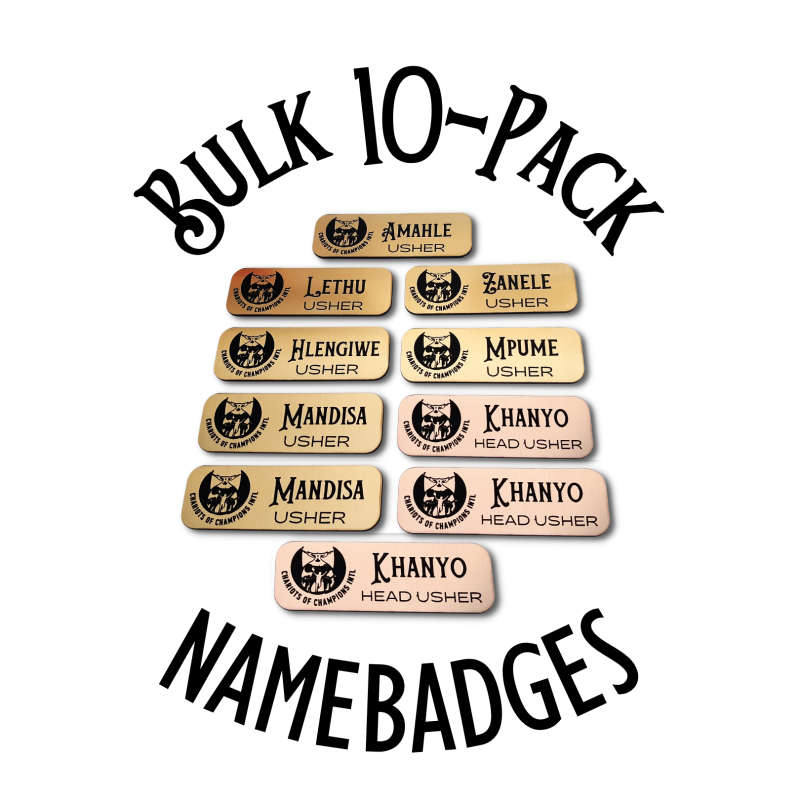 10 Pack Custom Engraved Name Badges (75mmx25mm) with Neodymium Magnets - Customizable Colours | 1...