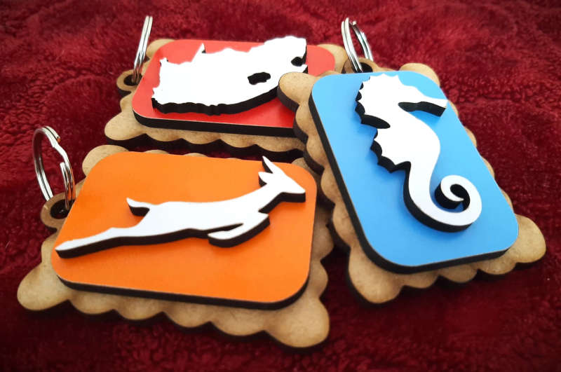 5-PACK South African Zoo Biscuit Keyring Collection - Randomly Selected Set of 5 Whimsical Keycha...