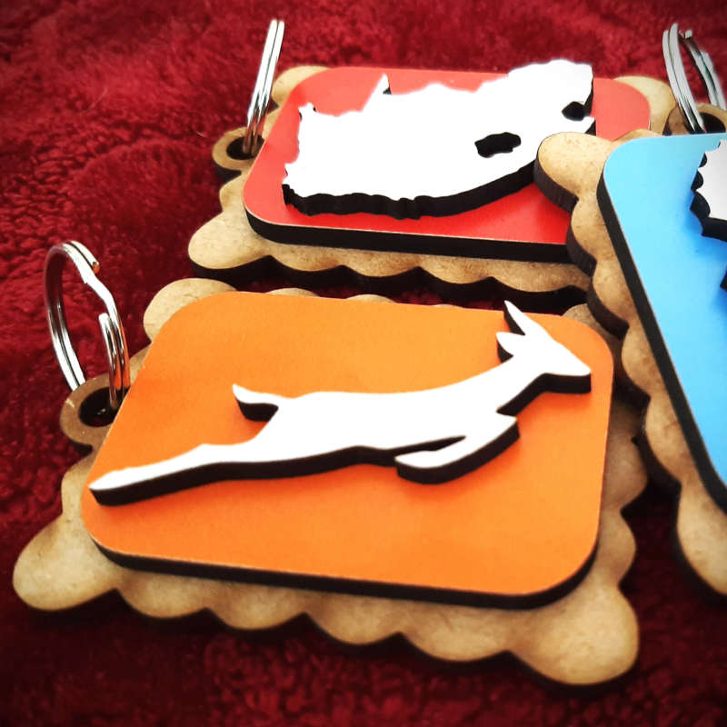 5-PACK South African Zoo Biscuit Keyring Collection - Randomly Selected Set of 5 Whimsical Keycha...