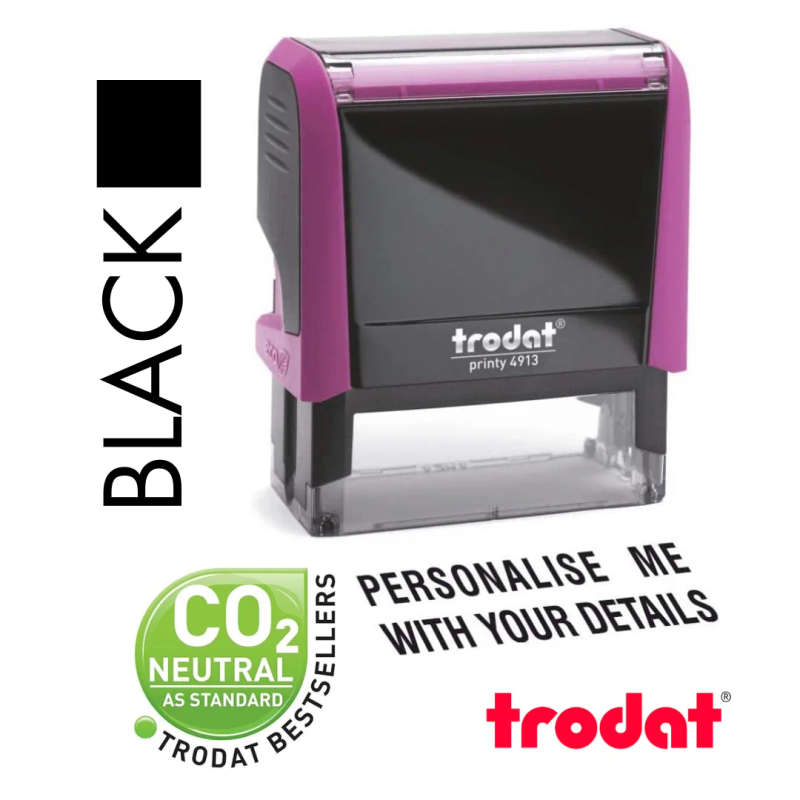 Personalized Trodat Printy Self-Inking Stamp with Custom Artwork (Black Ink)