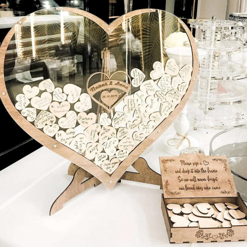 Timeless Treasures: Wedding Heart Drop Guest Book