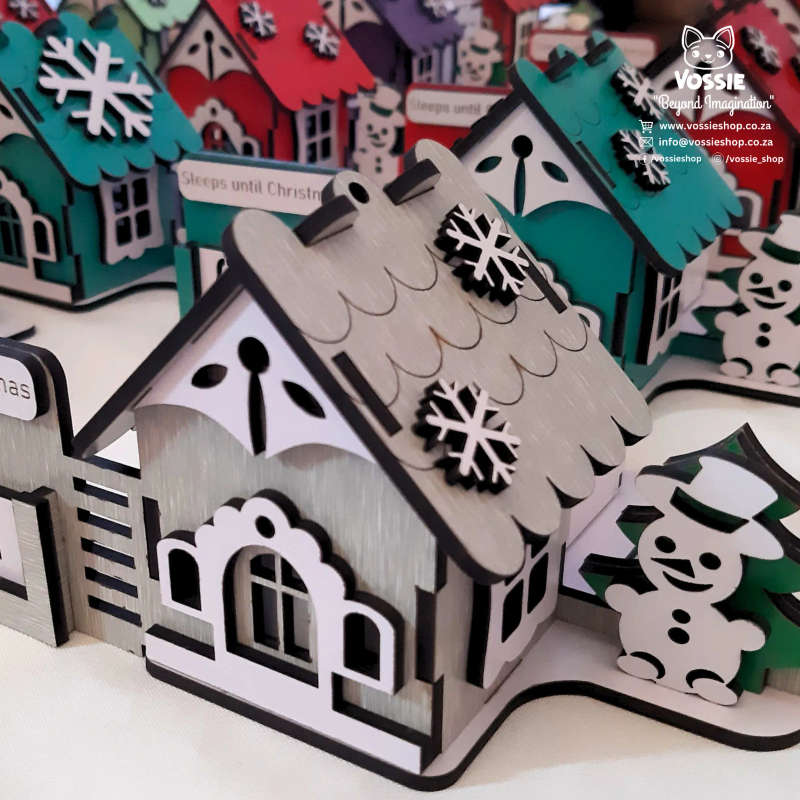 Cute Christmas Countdown House with Tealight  Festive Holiday Decor
