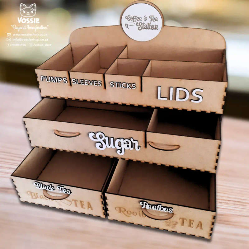 Hot Beverage Station Organizer for Coffee and Tea  Perfect for Meetings, Markets, and Canteens