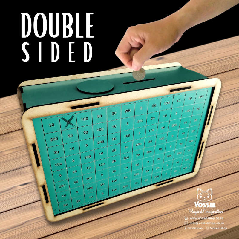Money Saving Box with Currency Indicator Grid  Track Your Savings Goals