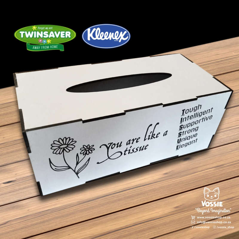 Versatile Tissue Box Holder with Heartfelt Message  Fits Twinsaver and Kleenex