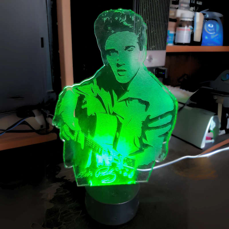 RGB LED Elvis Presley Lamp Decoration with Remote