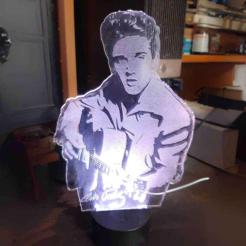 RGB LED Elvis Presley Lamp Decoration with Remote