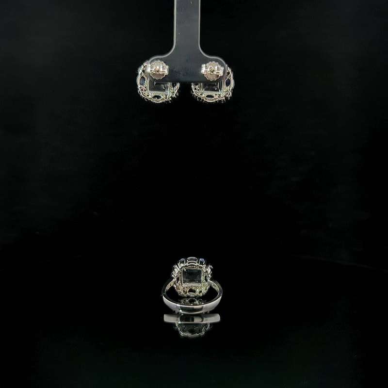 Ramona - White Topaz and Blue Sapphires