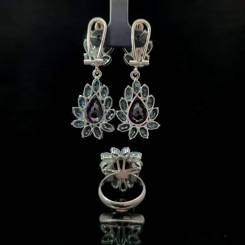 Tacita - Amethyst and Sky Blue Topaz