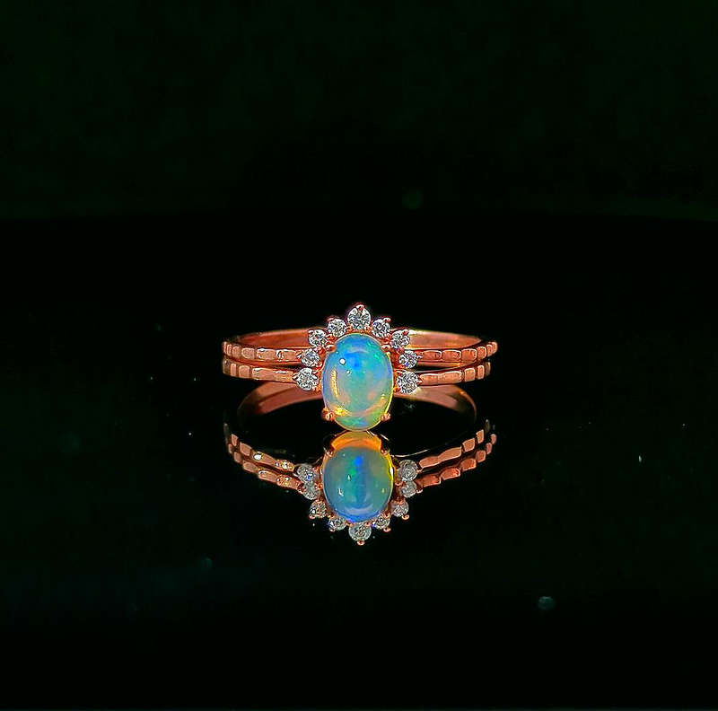 Rospia - Rose Gold Plated with Opal