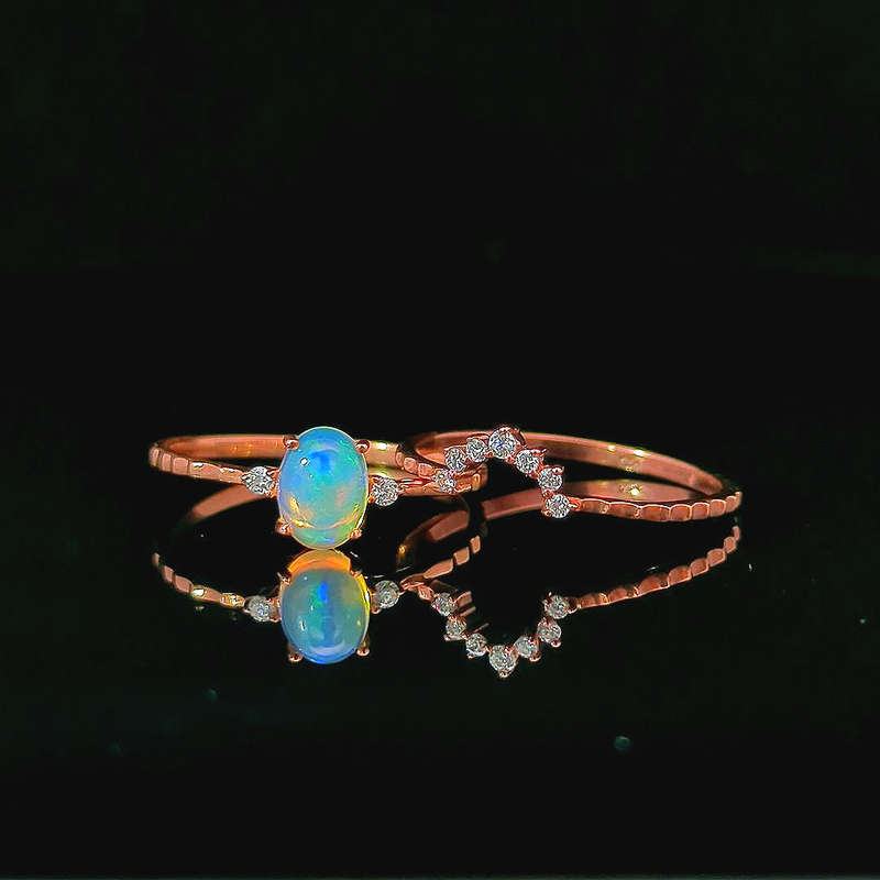 Rospia - Rose Gold Plated with Opal