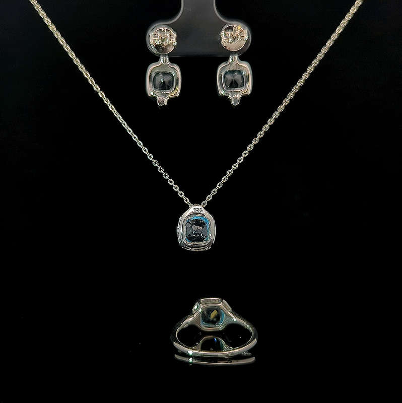 Chia Square - Swiss Blue Topaz