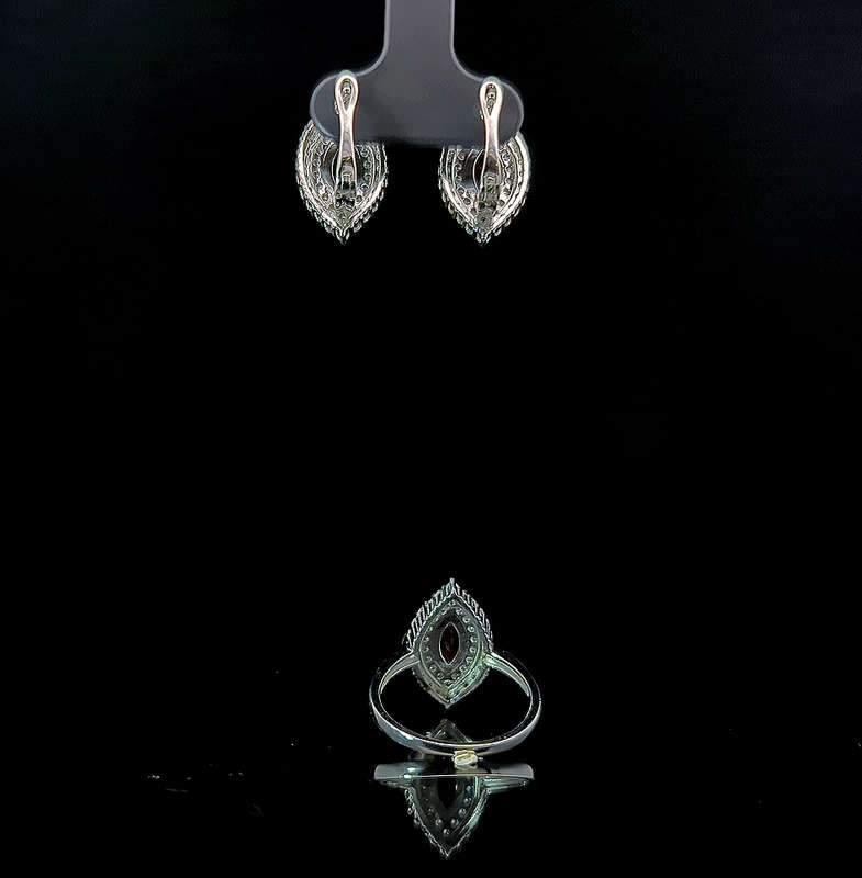 Gardier - Garnet and White Topaz