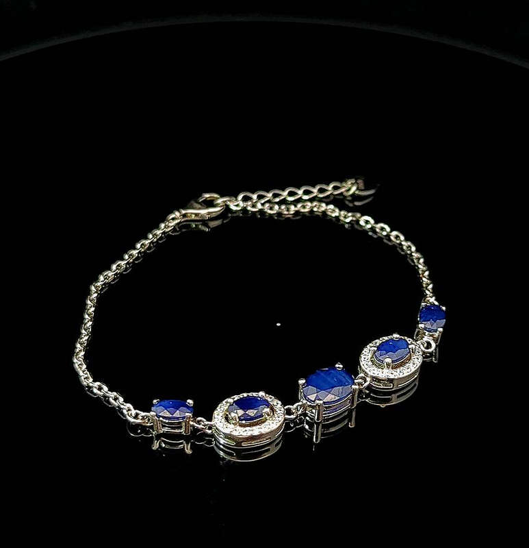 Clarabelle - Blue Sapphires and White Topaz