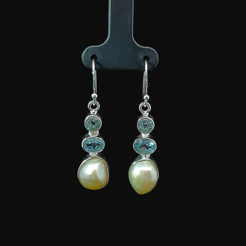 Sunstra - Sky Blue Topaz and Fresh Water Pearls