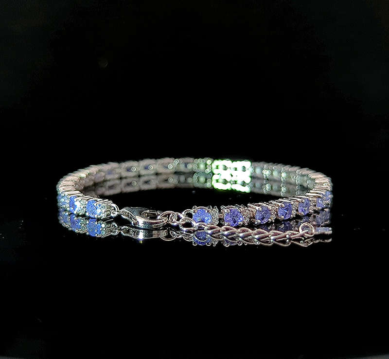 Round Tennis Bracelet - Tanzanite and Quartz