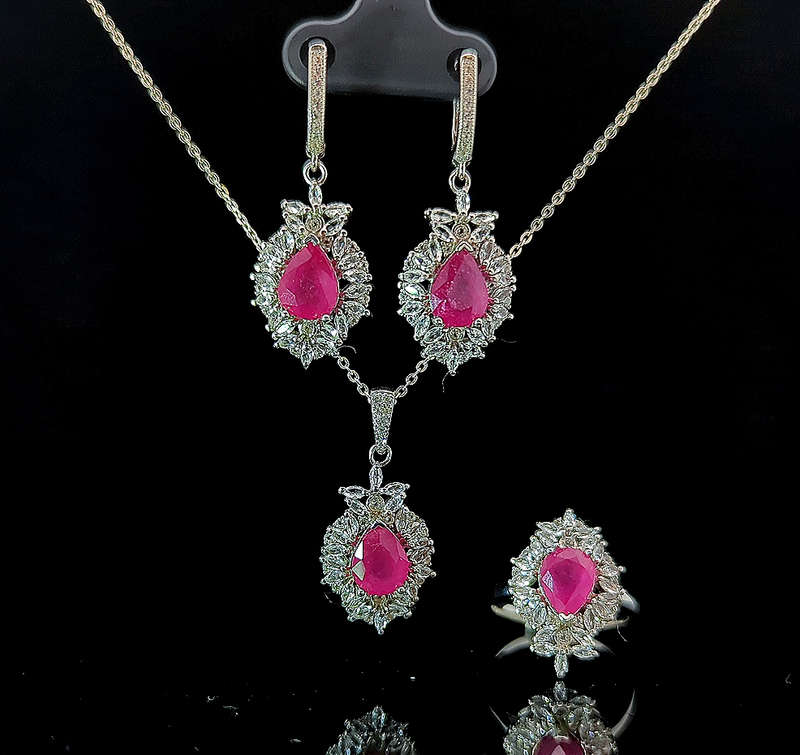 Starling - Ruby and White Sapphire
