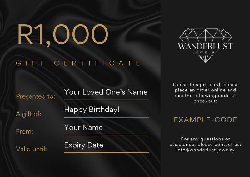 Wanderlust Jewelry Gift Voucher