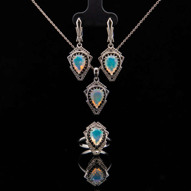 Aroon - Opal and Black Spinel