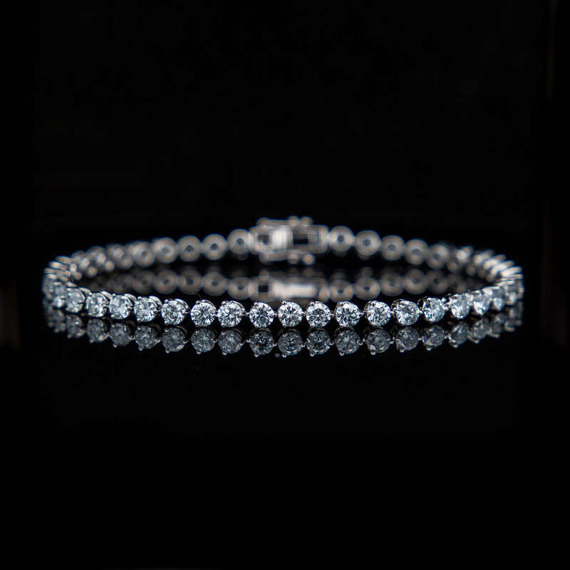Anastasia - 10ct White Gold Tennis Bracelet with 5.492ct Lab Diamonds