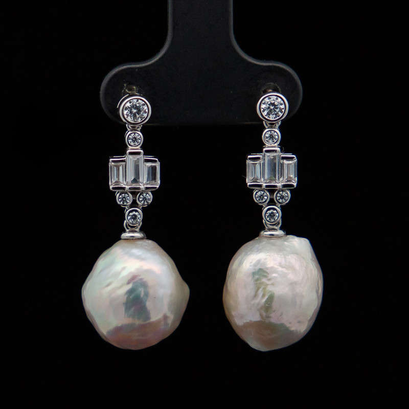 Fang - Baroque Pearl with CZ's