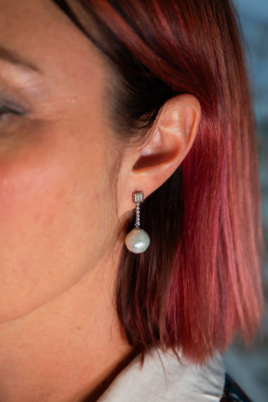 Mei - Baroque Pearl with CZ's